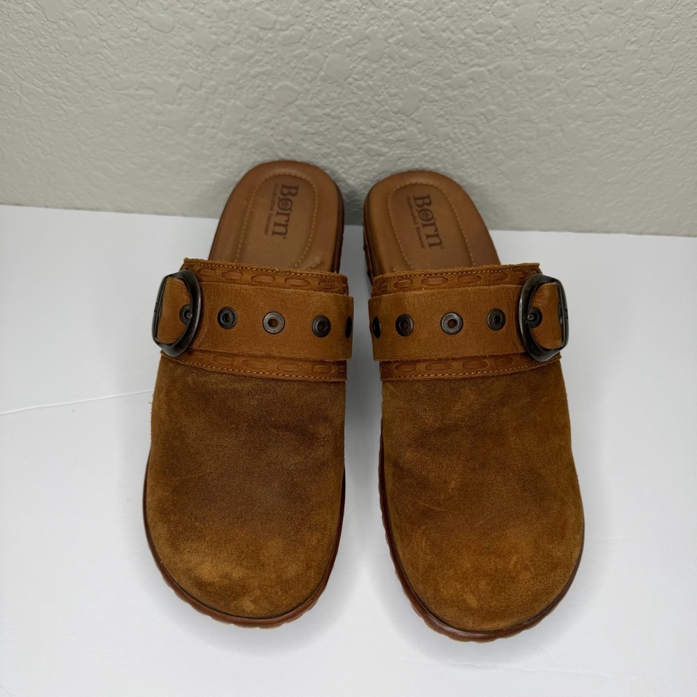 Born Women’s Banyan Suede Leather with Buckle detail Slip-on Comfort Clogs Sz 8 - Picture 2 of 11
